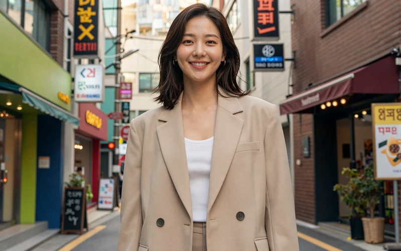 Stylish Korean woman in Seoul representing modern Korean dating scene