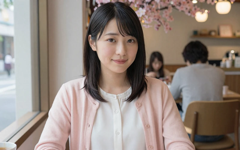 Japanese woman at a Tokyo cafe representing modern Japanese dating culture